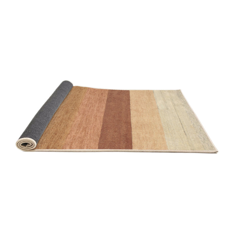 Tapis de zone crème/brun contemporain, Rectangle 6 pi x 9 pi
