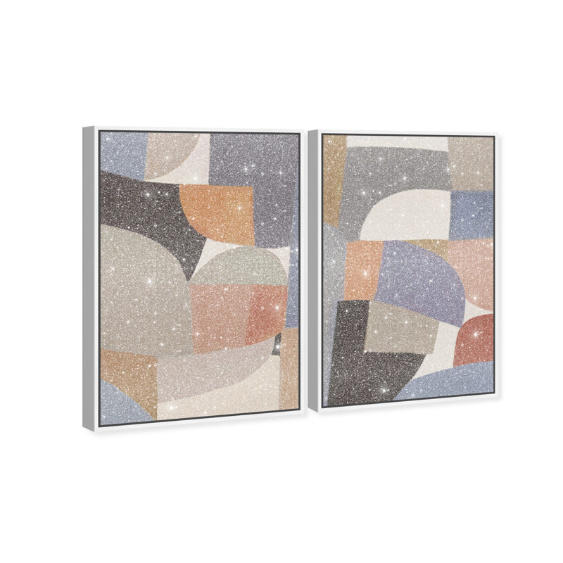 Muted Prelude Set Set by Oliver Gal, 74"H x 50"W, White Floater Frame