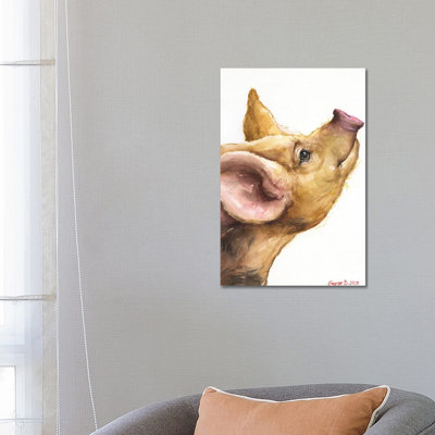 Oxford Sandy Piglet by George Dyachenko - Wrapped Canvas Painting