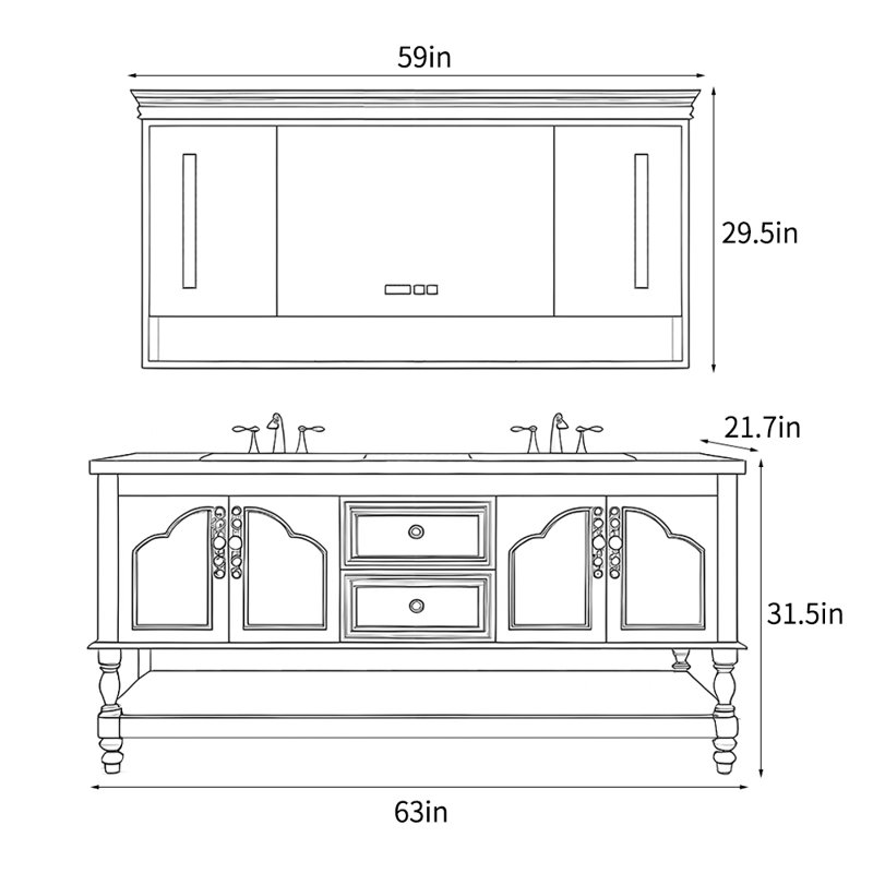 Gurvir, 31.5" H x 63" W x 21.7" D