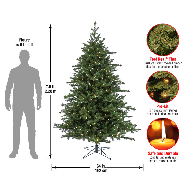 7.5 Ft.Norway Spruce Tree With LED Lights, 7.5'