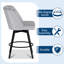 Tabourets de bar pivotants avec dossier, ensemble de 2 tabourets de bar à hauteur de comptoir, chaises de cuisine modernes pour îlot de cuisine-1765603346