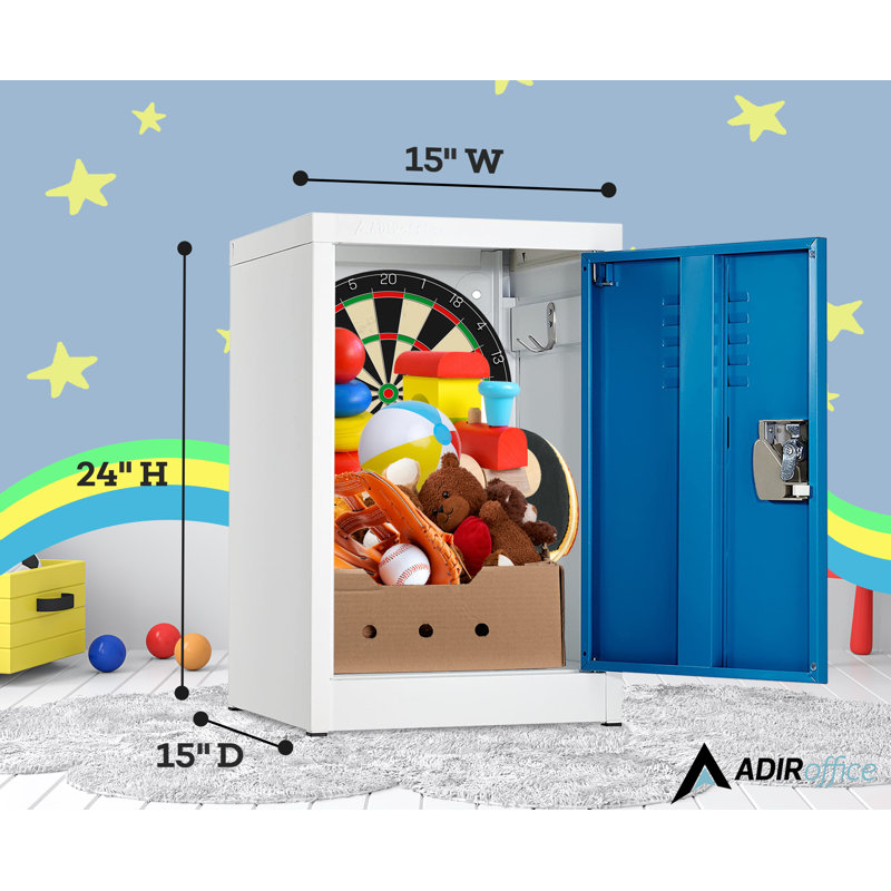 Blue Steel 1-Tier Storage Locker with Lock and Hooks