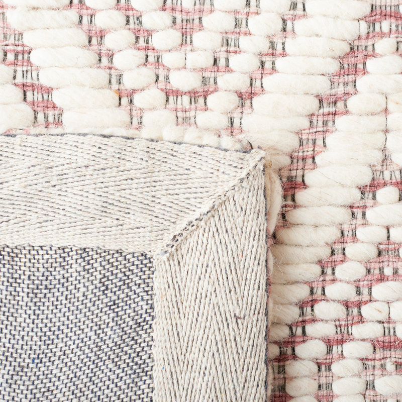Tapis géométrique en laine et coton tissé à la main Karaline, Rectangle de 5 pi x 8 pi