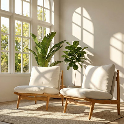 Chaise d'appoint rembourrée en bois massif beige l 24 po x P 27 po x H 29,2 po Vista (ensemble de 2)