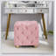Repose-pieds rembourré en velours beige moderne, petite table de bout exquise, repose-pieds moelleux-2043880107