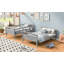 Lit simple superposé au dessus d'un lit double avec échelle, barrière de sécurité, parfaite pour la chambre à coucher, gris-540698438