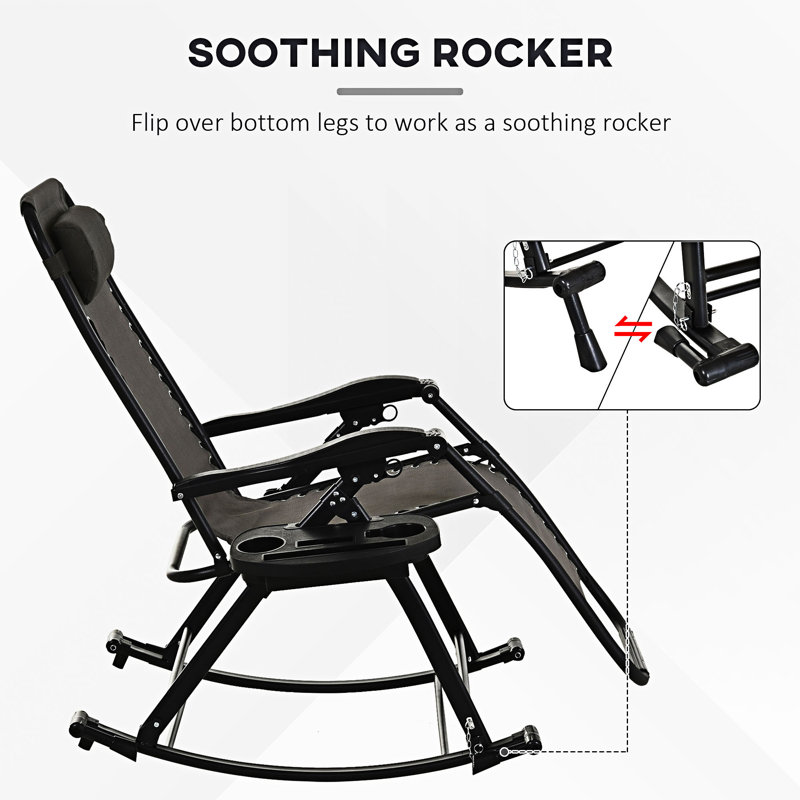 Chaises berçantes inclinables et pliantes pour l'extérieur, Gris