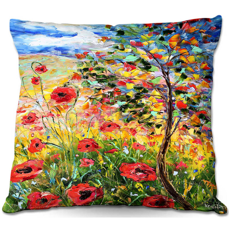 Floral Reversible Throw Pillow, 16" x 16"