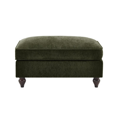Chenille Ottoman With Detachable Ruffles Pleats Skirts Foot Stool Living Room Ottoman