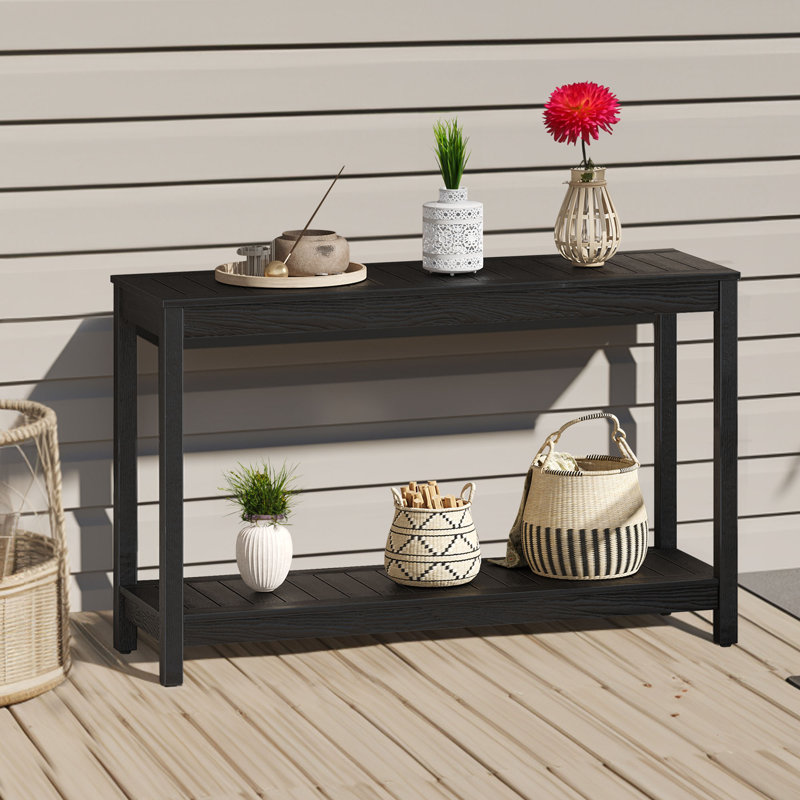 Buffet d'extérieur l 38,3 po Charia, Noir, H 30,3 po x l 48 po x P 16,1 po