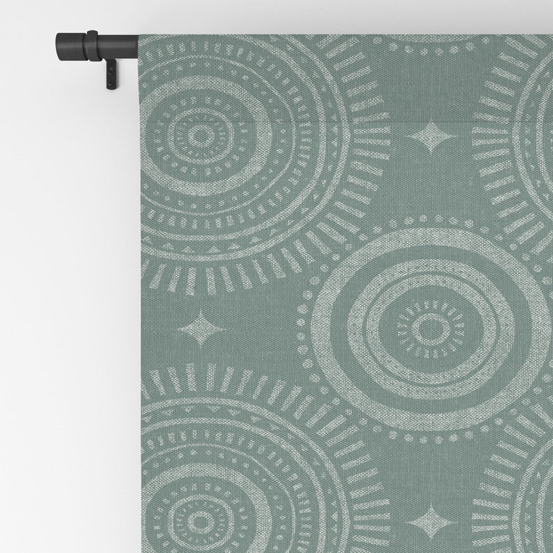 Little Arrow Design Co Boho Sun And Stars 1pc Blackout Window Curtain Panel, 50" W x 84" L, Dark Teal