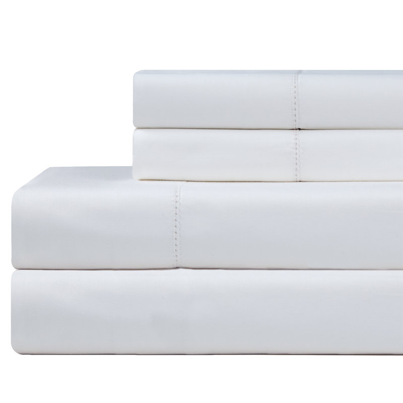 Ensemble de draps 100% coton à longues fibres 610 fils Celeste Home, Grand lit, Bleu spa
