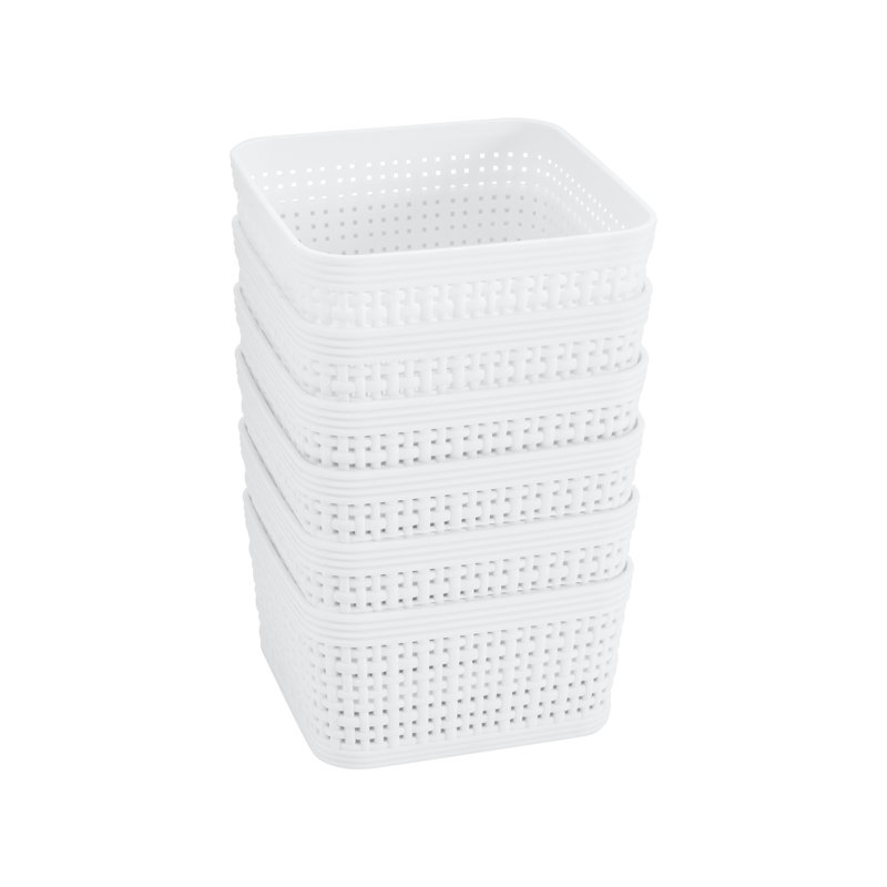 Simplify Plastic Basket, White