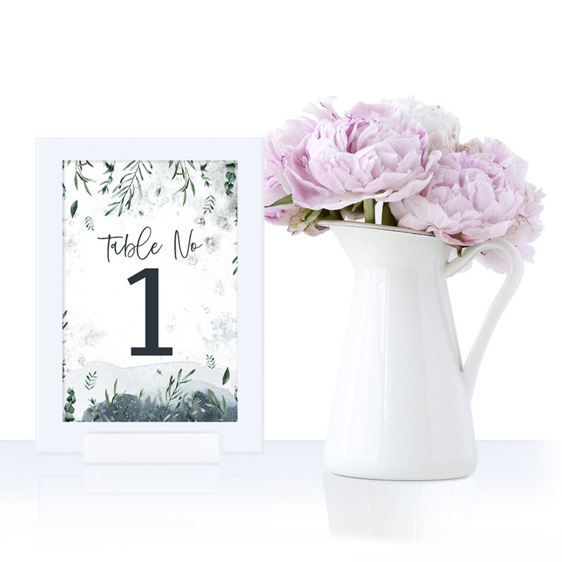 Numéro de la table de mariage enneigée de la forêt enneigée