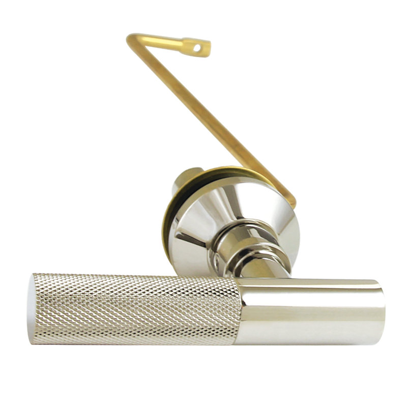 Kingston Convergent Side Mount Toilet Tank Lever With Knurled Handle, Polished Nickel