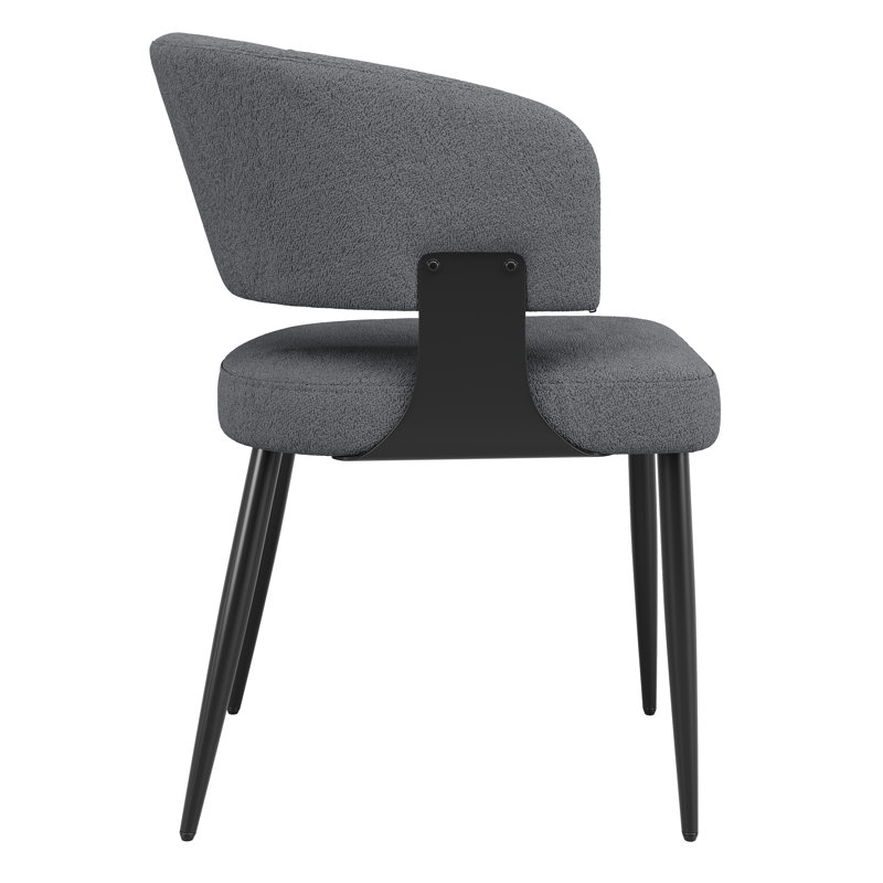 Fabric Upholstered Metal Armchair, 2, Grey