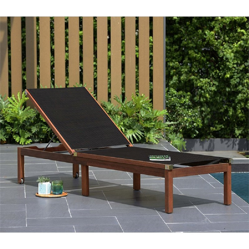 Medrano 23.5'' Outdoor Aluminum Chaise Lounge, Black