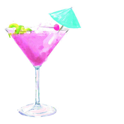 «Lets Do Cocktail Pink Drink», impression sur toile tendue