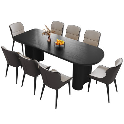 Ensemble de table de salle à manger rectangulaire moderne avec 8 chaises pour la cuisine, le bar et le salon Pearlena