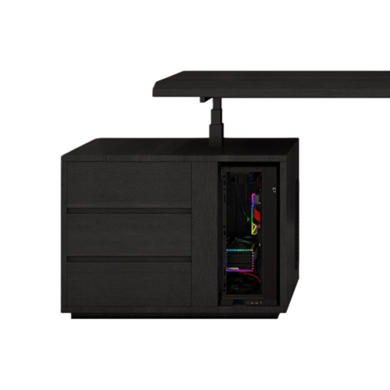 Table d'ordinateur de bureau à hauteur réglable, Noir, H 52,76 po x l 86,61 po x P 33,46 po