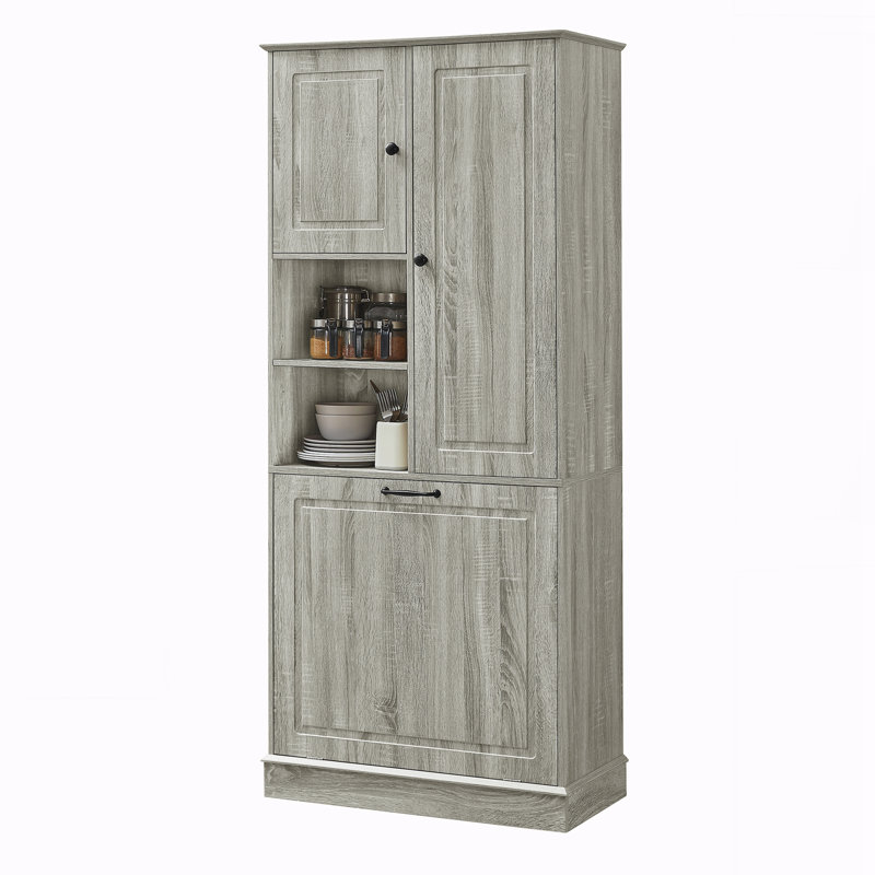 Grande armoire de rangement avec tablettes réglables, Chêne