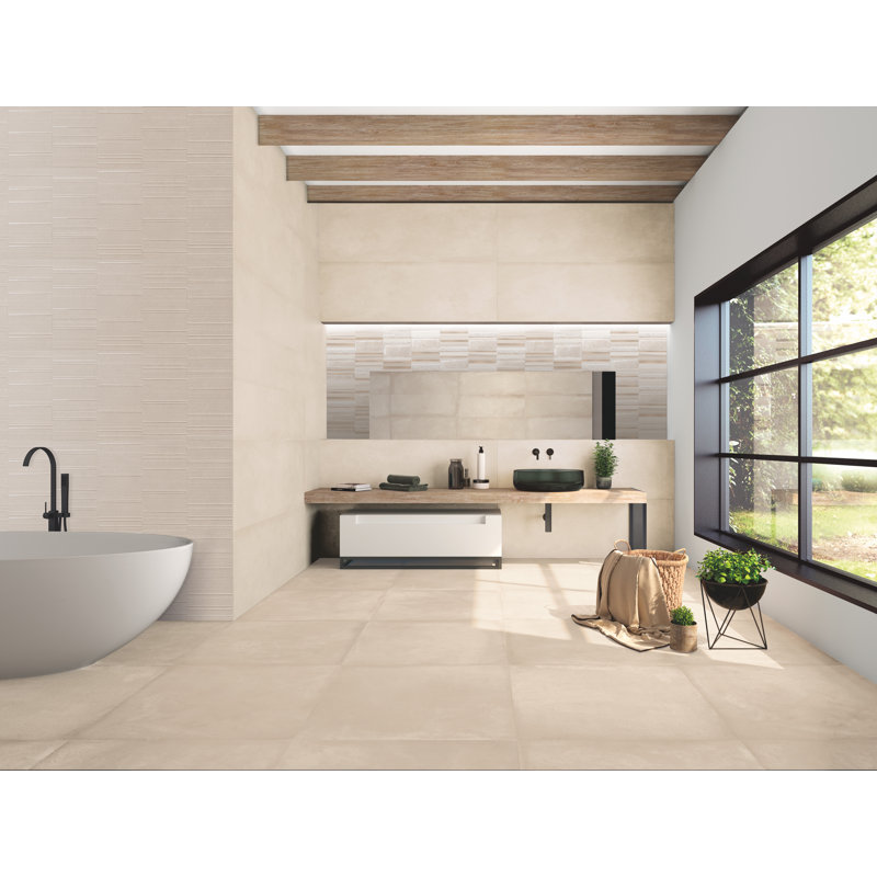 Cromat 16" x 48" Ceramic Tile, Taupe