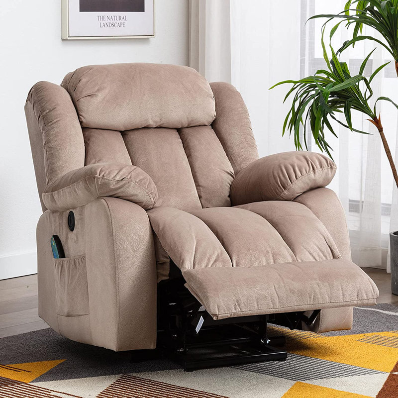 Fauteuil inclinable électrique Vennessa, Microfibre/microsuède brun
