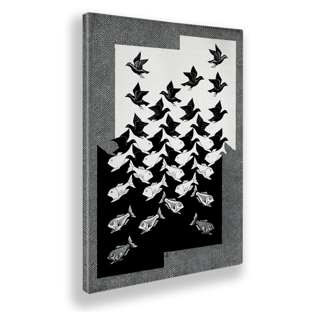 Butterflies by M.C. Escher - Rectangle Print on Canvas
