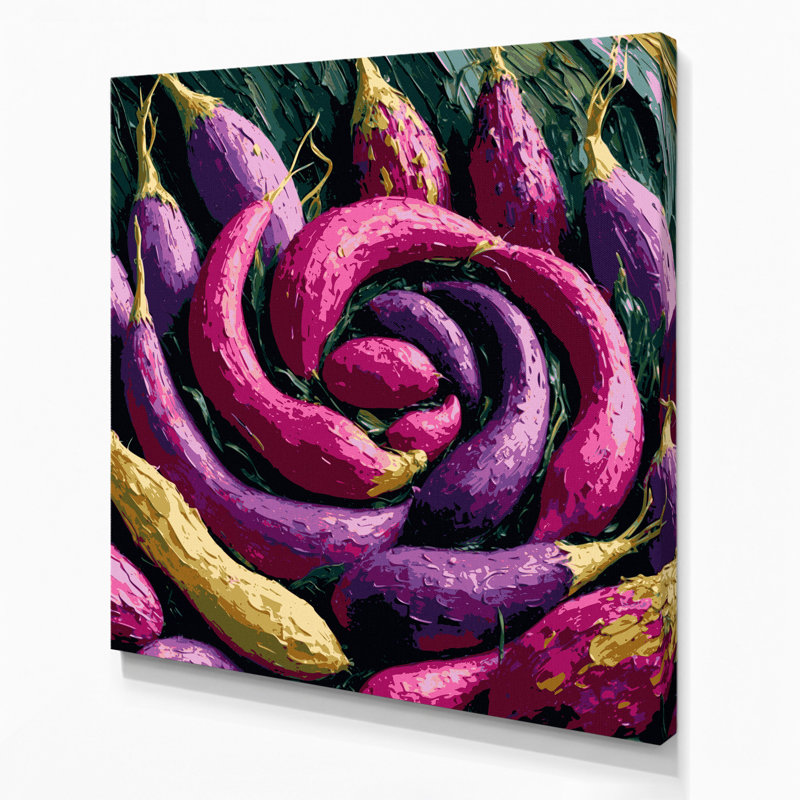 Légumes, art mural sur toile mauve Oca, H 8 po x l 8 po