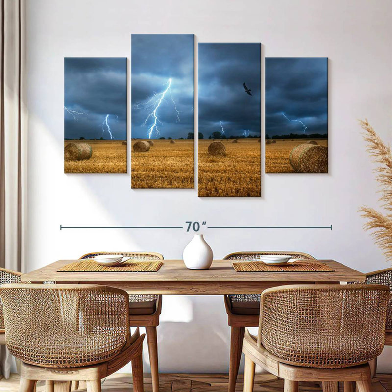 Alvord Lightning Over Field, H 42 po x l 68 po