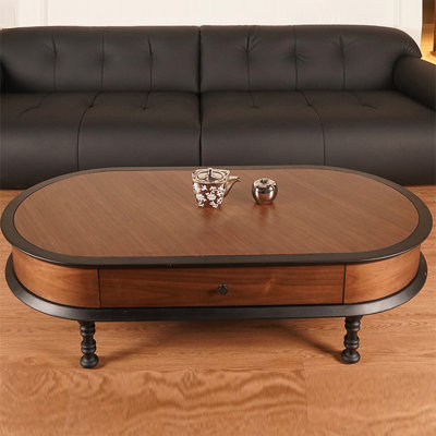 Brown Solid wood Oval Coffee Table