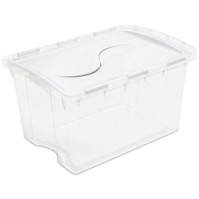 Sterilite Storage Box, Stackable Bin with Lid, Plastic Container to Organize Shoes and Crafts on Closet Shelves