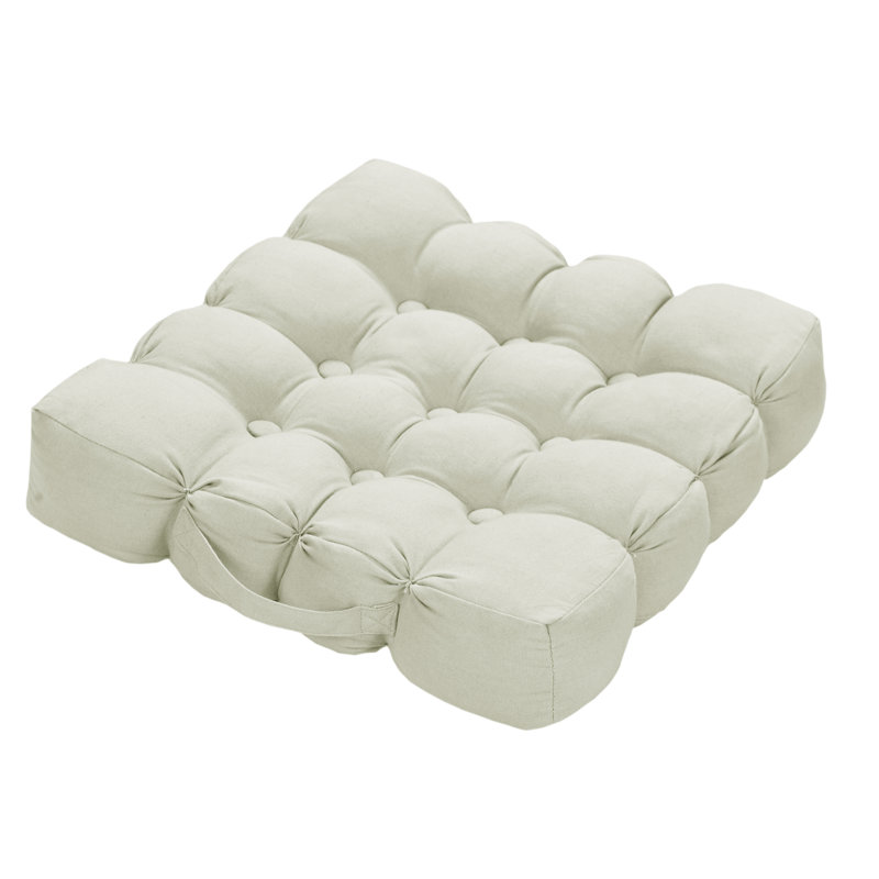 Firm Support Quilted Hand Made Seat Cushion, Cream