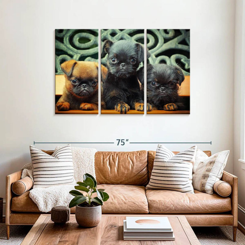 Griffon Puppies, 36" H x 57" W