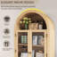 Bibliothèque arquée pour la cuisine, armoire de rangement de 71 po de hauteur avec portes en verre et tablettes réglables-86523142