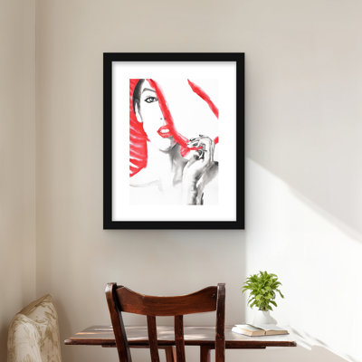 «Woman with Big Hat - Reproduction illustrative beauté» | Décoration intérieure