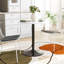 Round Dining Table with Steel Base, Non-slip Pad for Living Room