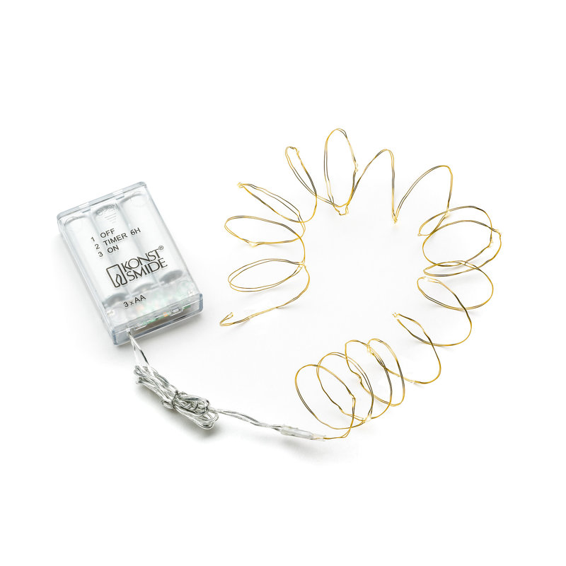 LED Fairy Lights String Light Battery Operated, 3.9m, Warm White, Copper