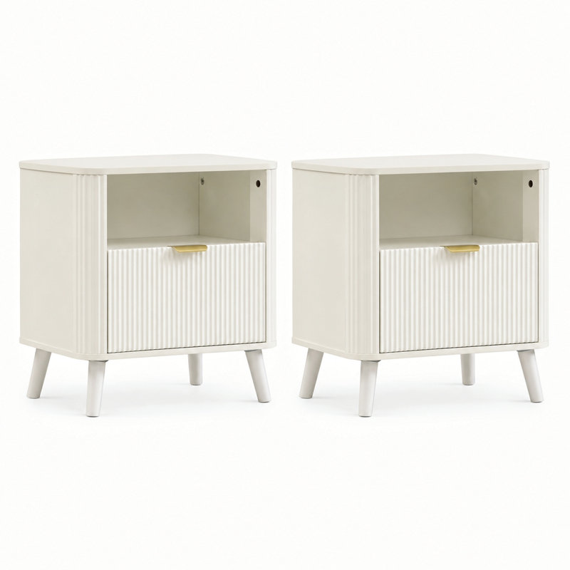 50 cm W Bedside Table, white