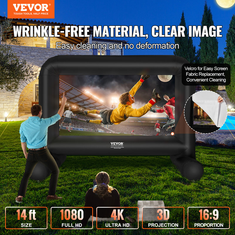 VEVOR 14 FT Black Inflatable Outdoor Movie Screen