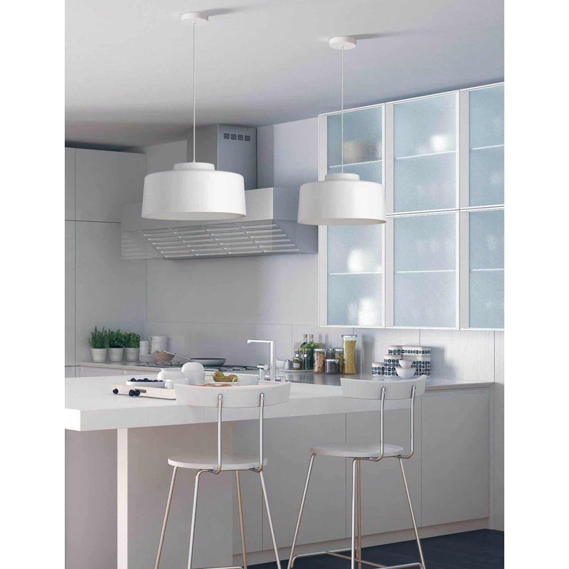 Kup 1 Light Single Drum Pendant, Black