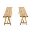 Bancs d'extérieur (ensemble de 2), banc de patio contemporain en bois d'acacia avec finition teck - jardin toutes saisons, terrasse, sièges près de la piscine