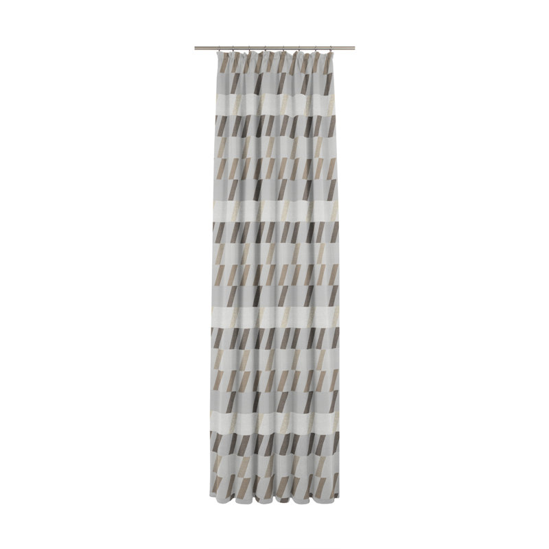 Lopez Room Darkening Single Panel, 225cm H x 132cm W, Brown/Light Brown/Grey