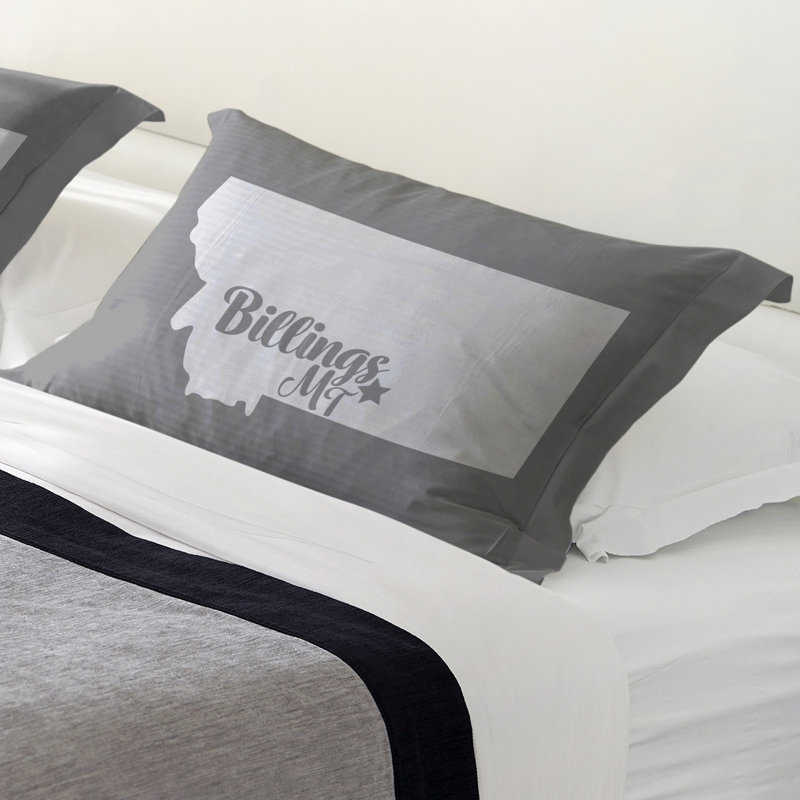 Pillow Sham, Polyester, King, Gray