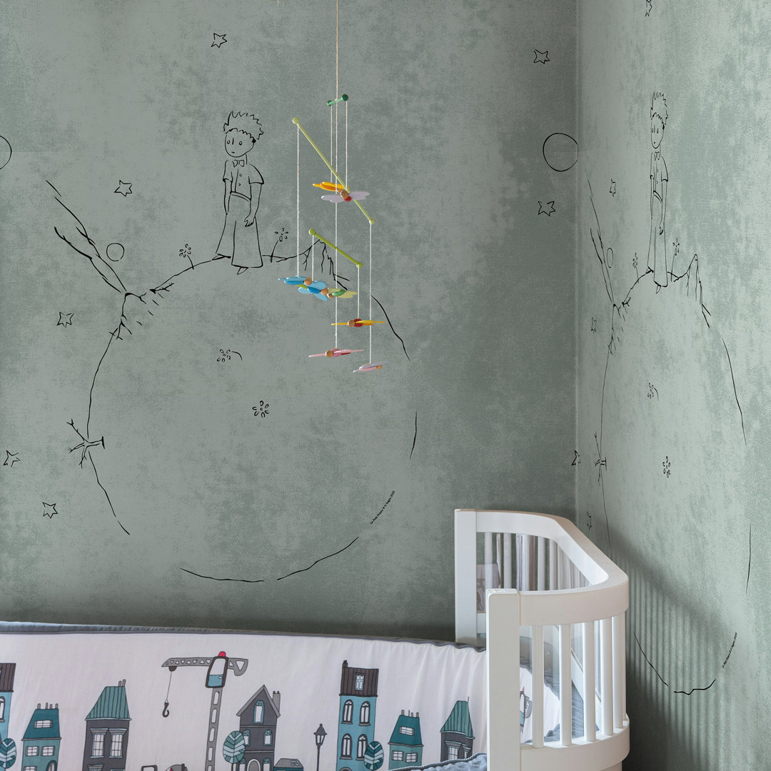 The Little Prince Wallpaper, Sage Green Minimal Sketch