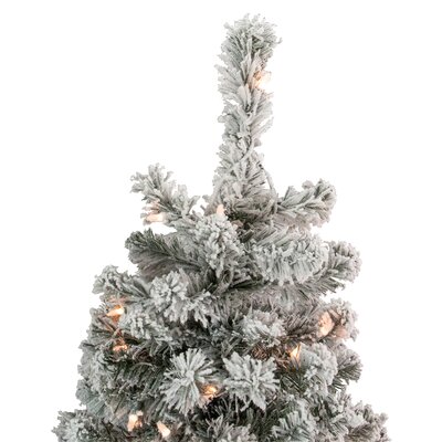 3' Pre-Lit Heavily Flocked Madison Pine Medium Artificial Christmas Tree Clear Lights -  Northlight Seasonal, NORTHLIGHT SM92916