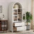71" Tall Arched Kitchen Pantry Cabinet With 2 Large Drawers, Modern Farmhouse Kitchen Storage Cabinets With Adjustable Shelves, Glass Door, Wood Versatile Cupboard For Kitchens, Dining Room