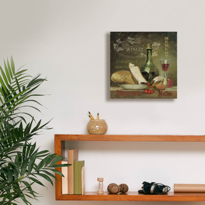 «Vintage Wine» par Jean Plout, art mural sur toile, 12 po x 12 po