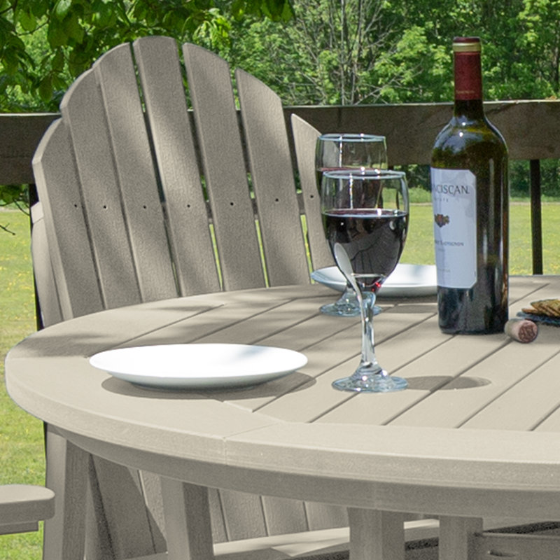 Anette 4-Person 48" Round, Counter-Height Dining Set, Whitewash